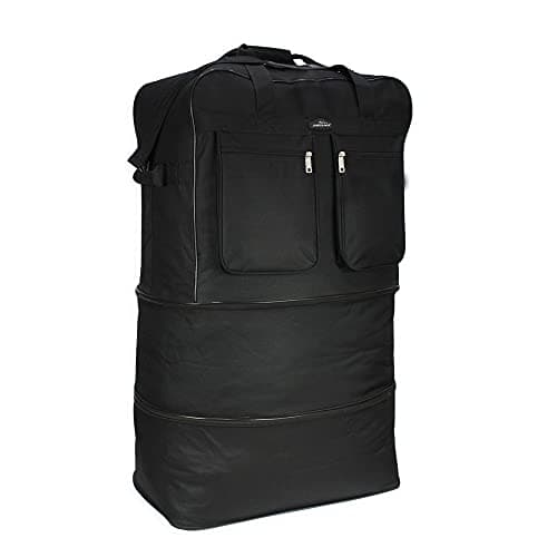 Extra Large Duffle Bag 40” Expandable Wheeled Holdall Cargo 6 Wheel Lightweight Foldable Travel Luggage, Heavy Duty Moving Storage Bag for Holiday, Relocation & Camping