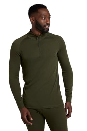 Mountain Warehouse Talus Mens Thermal Zip Neck Top Khaki (Z L