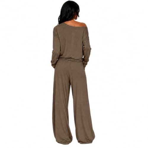 Womens Travel Outfits Petite Two Piece with Wide Leg Trousers — view 5