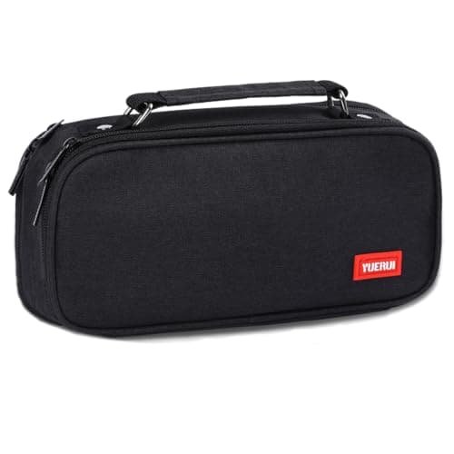 MIUTME Large Pencil Case with Compartments and Handle,Big Capacity Canvas Pencil Pouch with Zipper,Aesthetic Pen Pouch Organizer,for School and Office Stationery