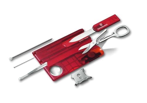 Victorinox Swiss Card Lite Multitool, 13 Functions, LED, Red Transparent — view 4