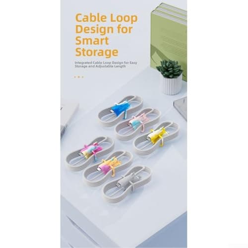 Silicone Cable Protector with Built-in Winder, Non-Slip Cord Organizer for USB-A, USB-C and For Micro-USB Charging Cables, Dual Protection Sleeve for Travel and Home, For Rainbow(D) — view 2