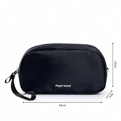 Nerciony Black Oxford Cloth Tech Pouch, Water Resistant Cable Organiser Bag for Travel Accessories, Portable Electronics Travel Organizer & Power Bank Case for Cords, Chargers, Hard Drives — view 3