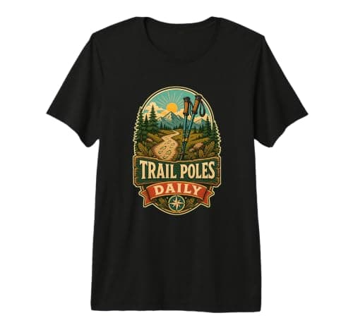 Trail Poles Daily Mountain Route Nordic Walking Premium T-Shirt