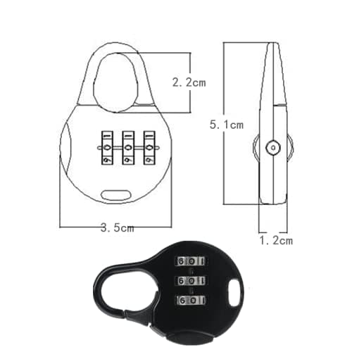 4 Set Combination Luggage Locks with Luggage Tag | Suitcase Padlock — view 5