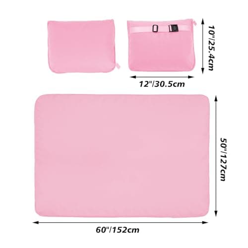 Wisebom Travel blanket 2 in 1, Soft and warm travel pillow and blanket, Ultralight Portable travel blanket airplane with soft bag pillowcase for Airline travel Business trip and Office (pink) — view 2