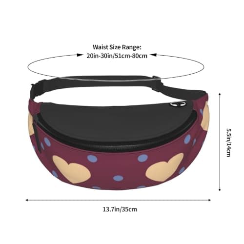 Meymuise Waist Bag, Polka Dot and Heart Maroon — view 4