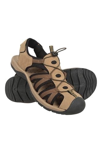 Mountain Warehouse Bay Reef Mens Shandals - Synthetic Upper Shoes, Neoprene Lining Sandals, Lightweight, Cushioned Foam Footwear - Spring Summer, Walking, Travel Brown 9