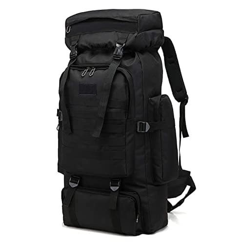 Kabxhueo Hiking Camping Backpack 60L-80L Military Tactical Backpack for Travelling Waterproof Survival Bag Large Molle Rucksack for Men for Travel Camping Hunting Fishing