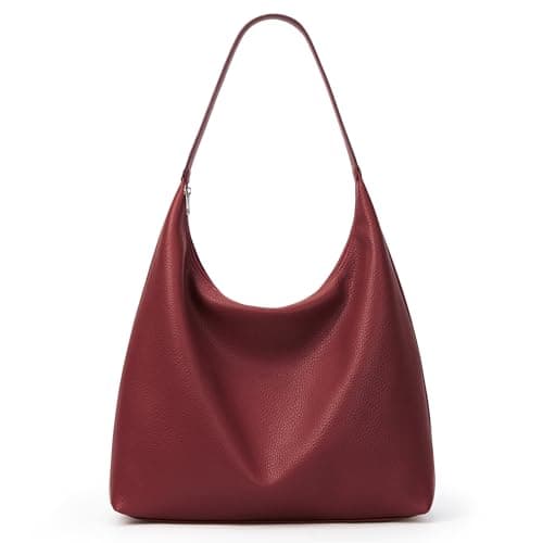KALIDI Vegan Leather Tote Bag Women Hobo Zipper Shoulder Handbag Slouchy