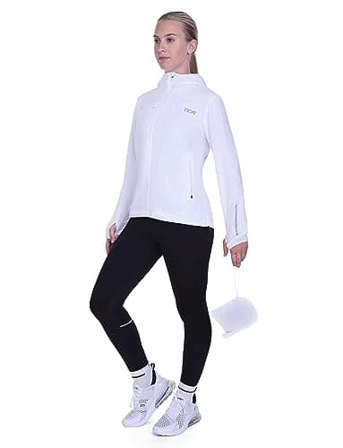 TCA Women's Running Softshell Jacket. Reflective Breathable Packable Jacket with Zip Pockets - White, M — view 5