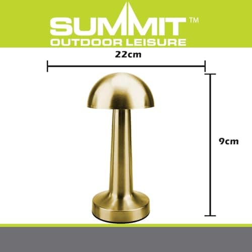 VFM e-Store - Touch Lamp Rechargeable 3 Light Settings - Camping, Travel Holiday Accessories for Summer - 9cm X 22cm Brushed Gold X 1 — view 2