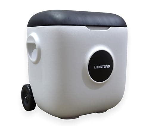 Lidsters 30L Wheeled Cooler Box – Insulated Ice Chest with Handle, 5 Day Ice Retention, Portable Cool Box for Camping, Fishing, BBQ, Beach – Grey & Black — view 3