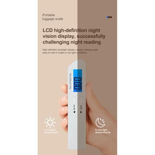 Ounfhtrttk Backlight LCD Display Portable Luggage Scale 50kg High Digital Travel Hanging Scales Electronic Fishing — view 5