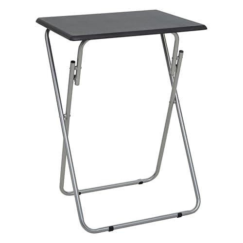 Premier Housewares Folding Camping Table, Lightweight Collapsible Outdoor Picnic Table for Drinks & Coffee, Small Portable Kitchen Work Table, Black