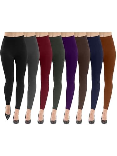 Love My Fashions® Women's 6 Pack Super Soft High Waisted Elasticated Tummy Control Winter Warm Thick Fleece Lined Seamless Full-Length Leggings for Workout & Running — view 3