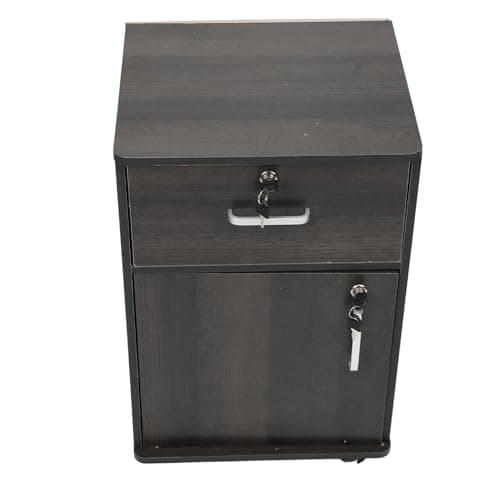 Hamwesh Mobile File Cabinet with Wheels and Locks, Under Desk Vertical Filing Cabinet for A4 Letter Size and Hanging Folders, Rolling Printer Stand Storage Cart for Home Office (Walnut Color) — view 6