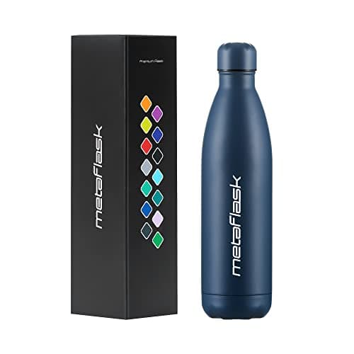 MetaFlask Water Bottle, Insulated Stainless Steel Water Bottle | 12 Hour Hot & 24 Hour Cold | Ideal for Gym, Yoga, Cycling | Leak-Proof (Midnight Navy, 500ml)