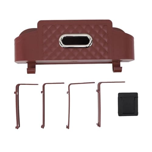 Cocoarm Car Back Seat Organizer, Plastic Car Headrest Storage Holder with Tissue Box Cover Cup Holder and Phone Stand, Hanging Backseat Storage Box for Family Travel (Wine Red) — view 6