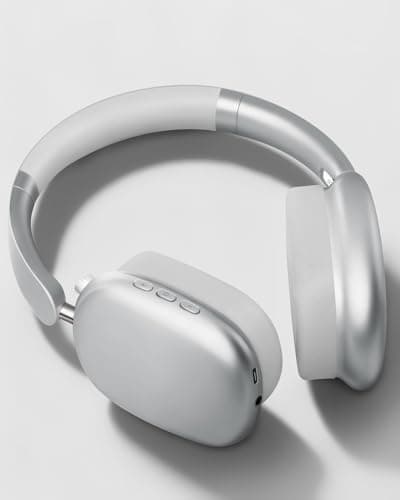 Wentronic Y01 Wireless Over Ear Headphones, Noise Canceling Bluetooth 5.3 Headphones with Microphones,Hi-Res Audio,48H Playtime,Foldable,Breathable Soft Earpads for iOS/Android/Samsung/PC-Silver — view 2