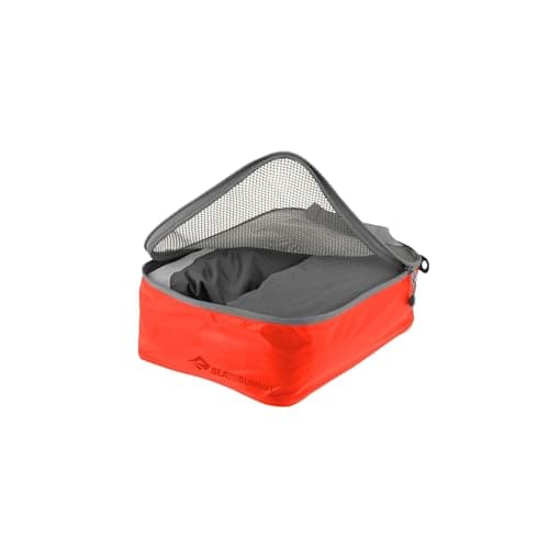 SEA TO SUMMIT - Garment Mesh Bag S - Water-Resistant Ultra-Lightweight Packing Cube - Ultra-Sil Nylon - Durable Zips & Grab Tags - For Travel - Spicy Orange - 25 x 19 x 9cm - 60g