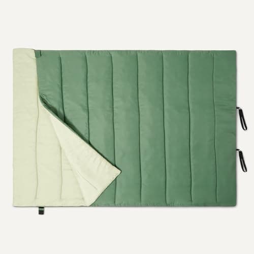 Amazon Basics double sleeping bags for adults, 35 degree F / 0 degree C rated, Olive Green, 84 x 59" — view 4