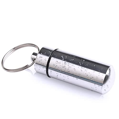 3 Pack Waterproof Aluminum Pill Box Keychain, Small Pill Case Silver — view 6