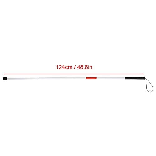 Nikou White Stick Blind Collapsible Folding Walking Stick Cane, Red White Walking Cane Long Stick Foldable Mobility Collapsible Reflective for the Blind and Vision Impaired — view 3