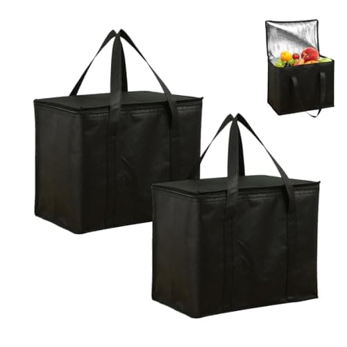 Cool Bag, 2 Pack Medium Insulated Bag with Handles(18L/30×25×25CM)