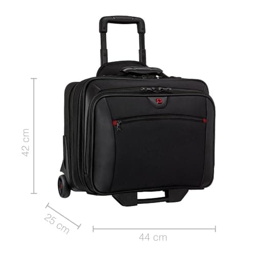 WENGER Potomac 2-TLG Laptop Trolley for up to a 17” Notebook, removable 15” Laptop Bag, 23 l, Women Men, Office Business Travel, Black, 600661 — view 3