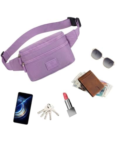 Bumbags Waist Fanny Pack Ladies Fashion Bum Bag with Adjustable Belt for Sport Hiking Girls Women (deep Purple) — view 5
