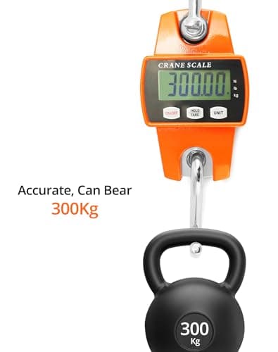 QWORK® Digital Hanging Scale, 300KG / 660lb, Aluminum Digital Luggage Scale, for Wharf Weighing, Steel Raw Materials, Fishing — view 2
