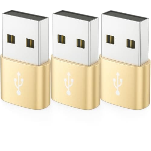 Şablon USB Type-C to USB-A Adapter, Female to Male Converter 3 Pack (Gold)
