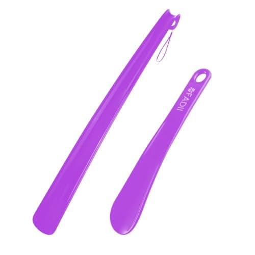 FADII Shoe Horn Long Handled 45cm+22cm Long Shoe Horn-Plastic Shoehorn For Men, Women With Comfort Grip Long Shoe Horns-Flexible Extra Long Shoe Horn For Elderly- Pack of 2 Shoe Spoon