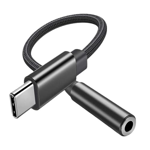 Qsvbeeqj USB C Braided Cord Portable Earphone Adapter Cable For Type To 3.5mm Headphone Jacks USB Type With Noise Cancelling
