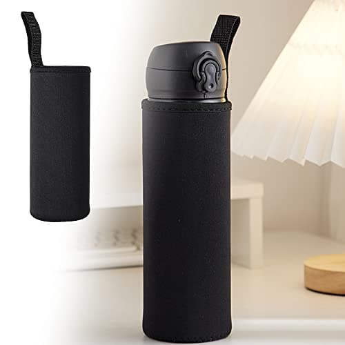 Water Bottle Sleeve Neoprene Pouch for Outdoor Hiking Travel (550ml, Black) — view 5