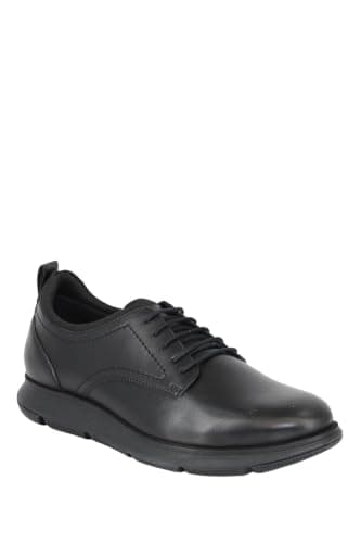 Pegasus Men's Ortholite Premium Wide Fit Leather Lace-Up Shoes Black