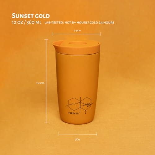 Perevor 1 360ml Coffee Travel Mug - Insulated, Leakproof - Sunset Gold — view 3