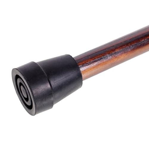Gents Handcrafted Scorched Handle Wooden Derby Cane With Collar Walking Stick Mens Ladies - 95cm (37") (Natural) — view 6