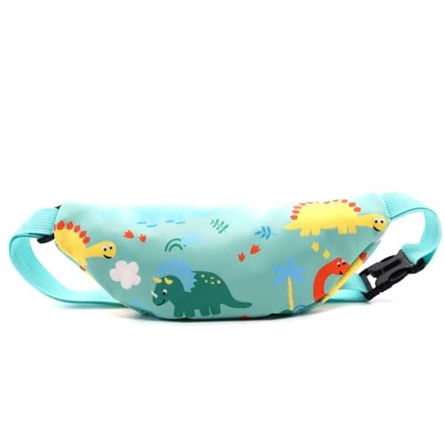 Kids Fanny Pack, Cute Dinosaur Kids Bum Bag Bumbag Waist Pack Cartoon Hipsack Belt Bag Small Belt Bum Bag Crossbody Purse Waist Pouch for Toddler Girls Boys Running Hiking Travel Sports (Green) — view 6