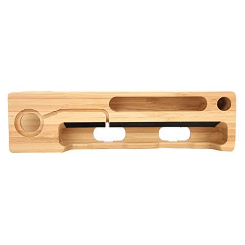 SUPYINI Bamboo charging stand holder for Watch and phone, portable desk