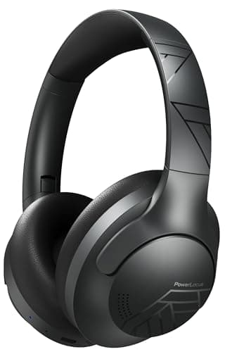 PowerLocus Bluetooth Headphones Over Ear, 50 Hours Playtime, 4 EQ Modes, Foldable Wireless Headphones with Microphone, HiFi Stereo, Lightweight & Wired Mode for Phone/Travel/PC (Black)