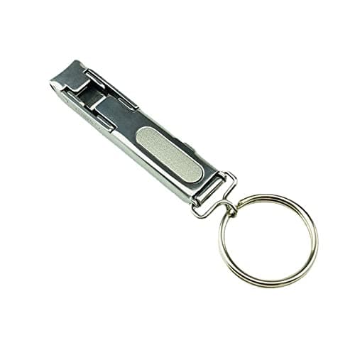 Collapsible Travel Nail Clipper with Keychain - Ultra-Thin Hand & Toe Nail Cutter, Built-in Nail File | Compact Fingernail & Toenail Scissors for Men & Women, Portable Toiletries Design