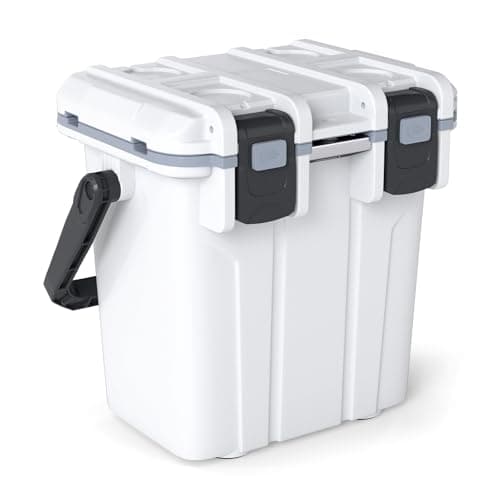 COSTWAY 20L Insulated Cool Box, Portable Hard Cooler Ice Chest Box with Swing-up Handle & Bottle Opener, Ultra-Light Injection Molded Cooler for Camping Fishing Beach Tailgating, 5-day Ice Retention