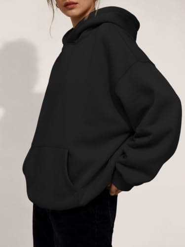 LILLUSORY Womens Oversized Hoodies Fleece Ladies Sweatshirts Black S — view 3