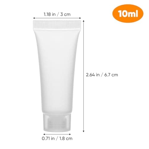 50Pcs 10ml White PVC PP Squeeze Travel Bottles for Shampoo and Face Wash — view 2