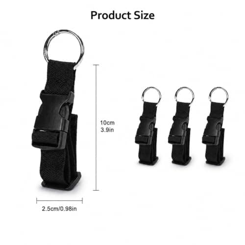 3 Pcs Add a Bag Luggage Straps, Adjustable Suitcase Belt Straps, Quick Release Buckle and Metal Ring, Easy to Carry Your Extra Bags for Travellers, Holiday — view 3