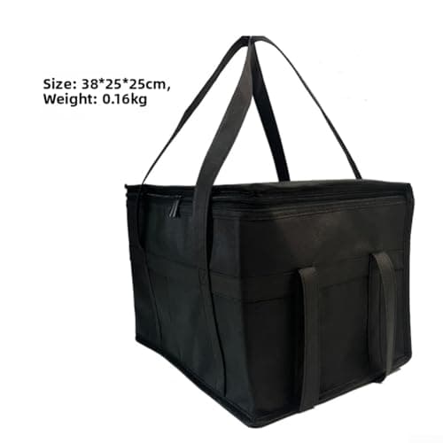 30L Non-Woven Insulation Bag, Large Capacity Cooler with Ice Pack for Picnic, Beach, Camping and Road Trip, Portable Thermal Food Storage Tote(black) — view 2