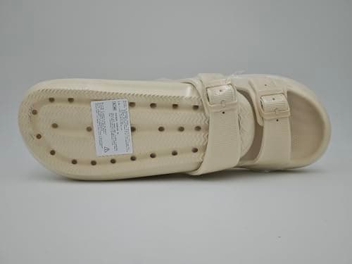 Waysoland Cloud Sliders Women Men Sandals with Adjustable Buckles,Shower Bathroom Non-Slip Quick Drying Open Toe Super Soft Comfy Thick Sole slippers Indoor Outdoor(Beige,7/8 UK) — view 2
