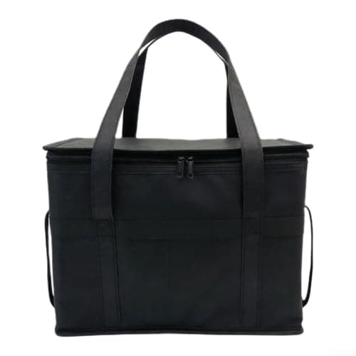 30L Non-Woven Insulation Bag, Large Capacity Cooler for Picnic(black)